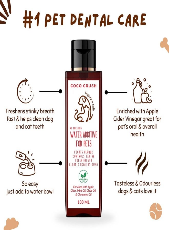 Coco Crush Natural Pet Water Additive, Best Way to Eliminate Bad Breath | So Easy, Just Add to Water | Fights Plaque and Tartar | 100% Pure & Ingestion Safe | Suitable for Dogs, Cats, Puppies, Kittens (100ml) - Image 2